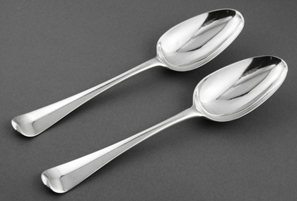 Rat Tail Hanoverian Tablespoons (Pair) - Ridge and Brooke Family Armorial
